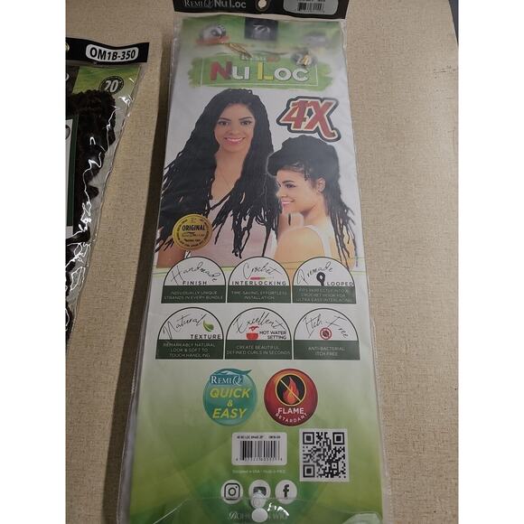 Nu Locs 2 packs Pre Loop Crochet Faux Locs 20" Ombre with Red Weave Extensions - Picture 6 of 7